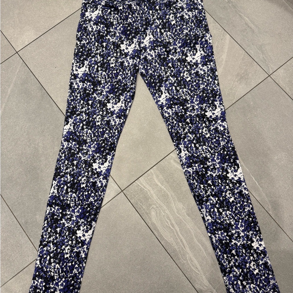 Women's Purple, Black and White Patterned Jeans